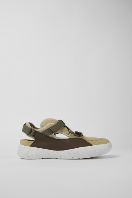 Camper De Design Peu Stadium Weiß Ungefärbte Halboffene Sneaker Aus Leder Und Textil Für Herren