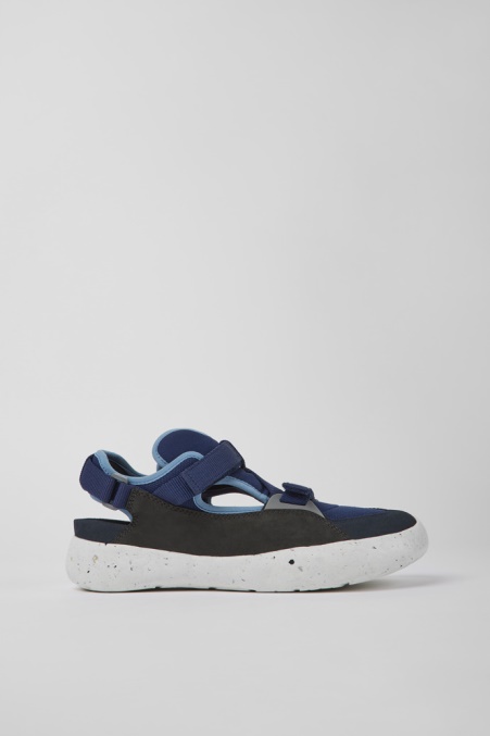 Halboffener Sneaker Aus Leder Und Textil Peu Stadium In Blau Und Grau Für Herren Camper De Neu Eingetroffen