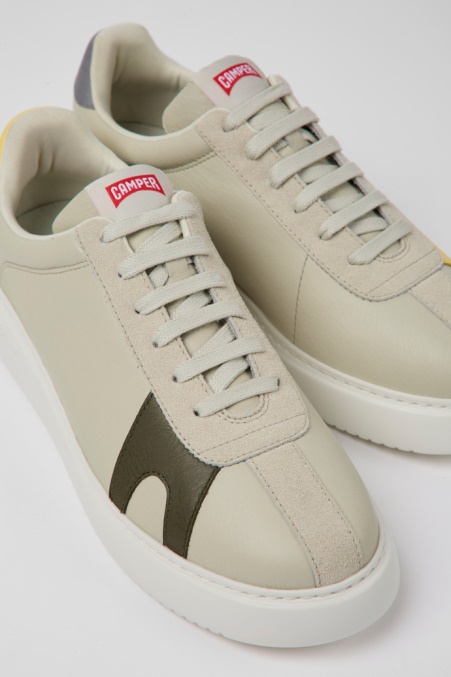 Camper De Design Twins Sneaker Aus Grauem Leder Und Nubukleder Für Herren