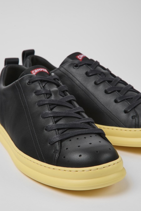 Design Runner Schwarze Und Gelbe Ledersneaker Für Herren Camper De