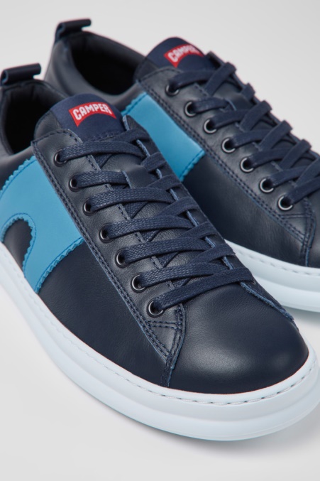 Runner Blaue Ledersneaker Für Herren Camper De Neu Eingetroffen