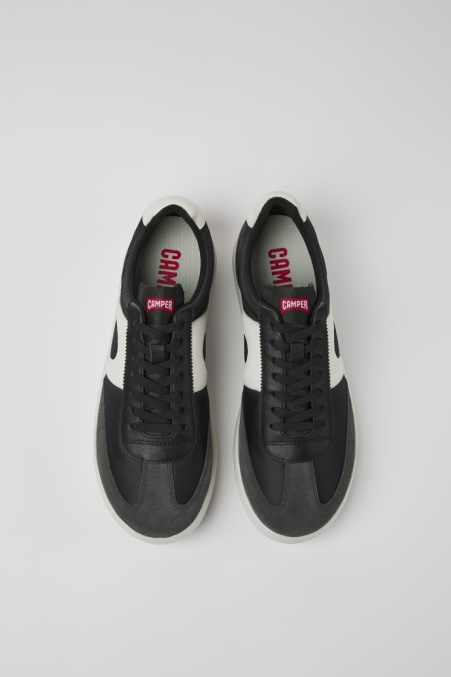 Camper De Design Pelotas Xlite Weiß-schwarze Sneaker Aus Textil Und Leder Für Herren