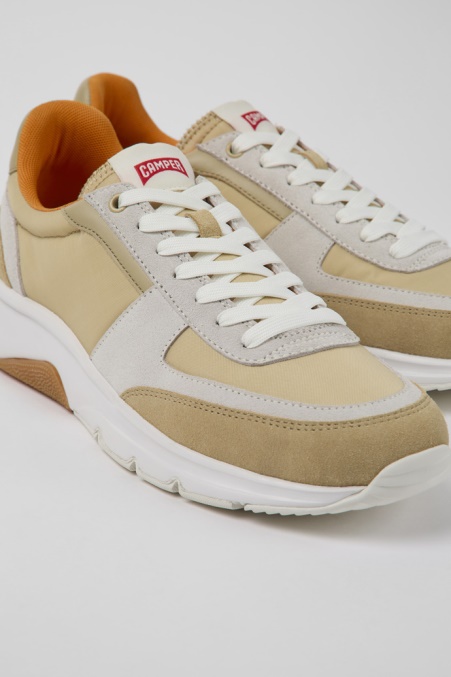 Design Drift Beige-weiße Nubuk-turnschuhe Für Herren Camper De