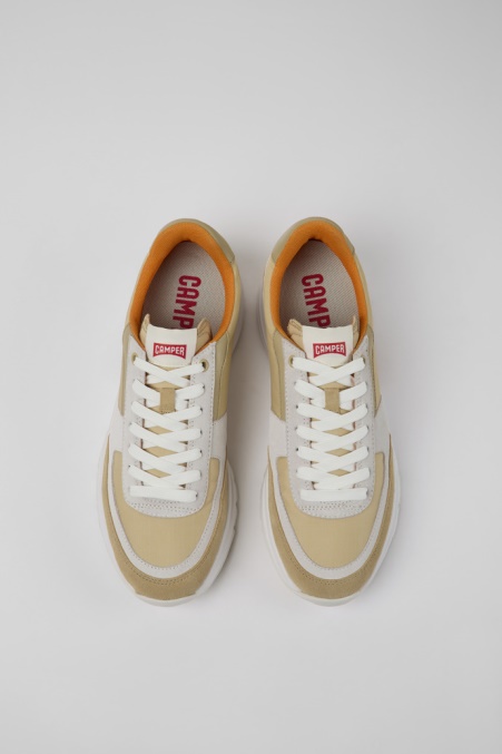 Design Drift Beige-weiße Nubuk-turnschuhe Für Herren Camper De
