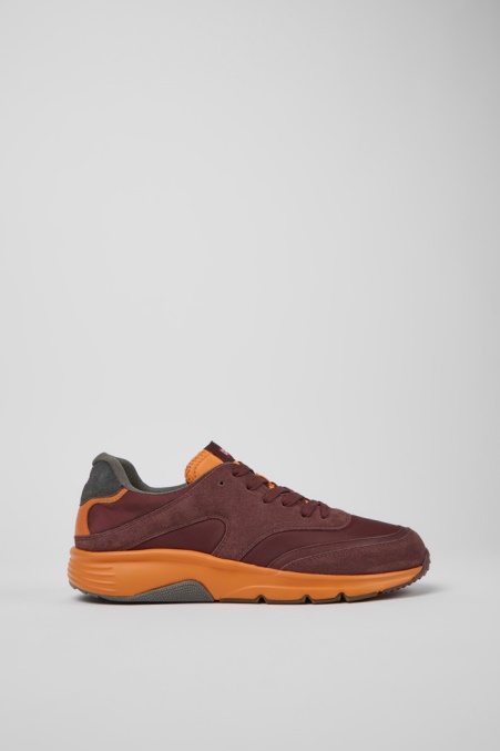 Design Drift Weinrote Und Orangefarbene Textilsneaker Für Herren Camper De