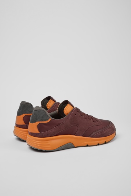 Design Drift Weinrote Und Orangefarbene Textilsneaker Für Herren Camper De