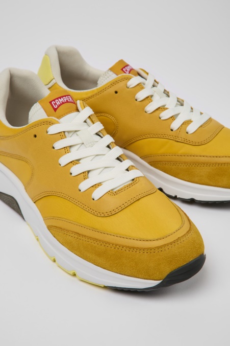 Camper De Drift Gelber Sneaker Aus Textil Und Leder Für Herren Neu Eingetroffen