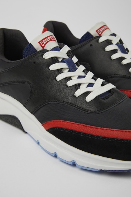 Camper De Design Drift Schwarz-rote Sneaker Aus Textil Und Leder Für Herren