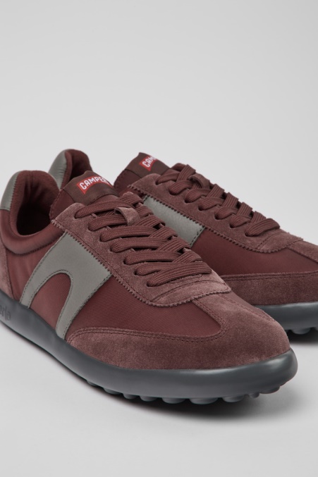 Camper De Design Pelotas Xlite Weinrote Und Graue Turnschuhe Für Herren