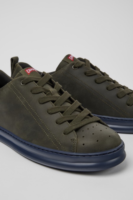 Runner Grüne Ledersneaker Für Herren Camper De Neu Eingetroffen