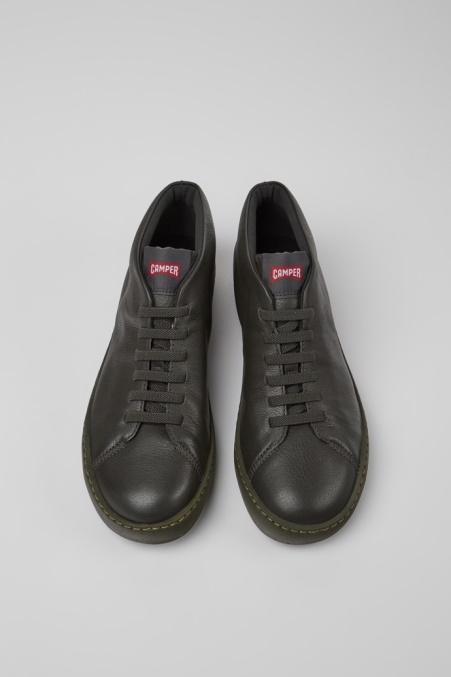 Peu Touring Graue Ledersneaker Für Herren Camper De Neu Eingetroffen