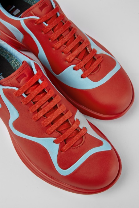 Twins Rot-türkisfarbene Schnürsneaker Aus Leder Exklusiv Camper De