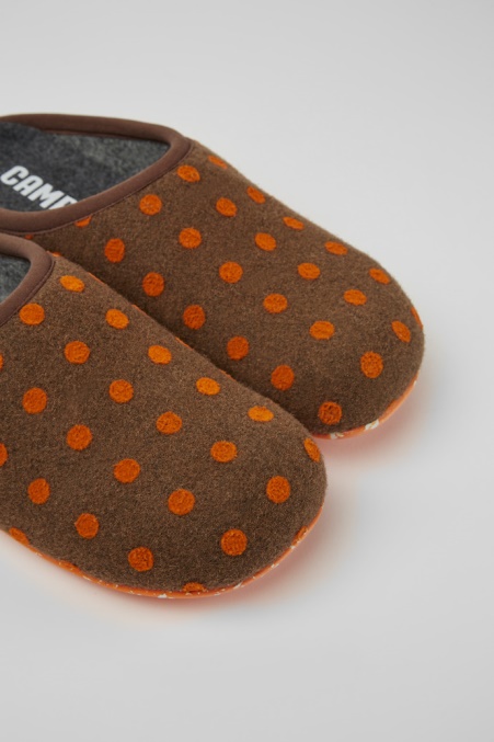Camper De Design Wabi Braun-orange Wollhausschuhe Für Herren