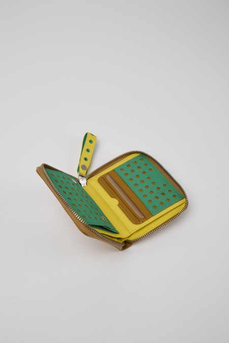 Camper De Mosa Braune Und Gelbe Ledergeldbörse Neu Eingetroffen