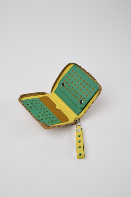 Camper De Mosa Braune Und Gelbe Ledergeldbörse Neu Eingetroffen