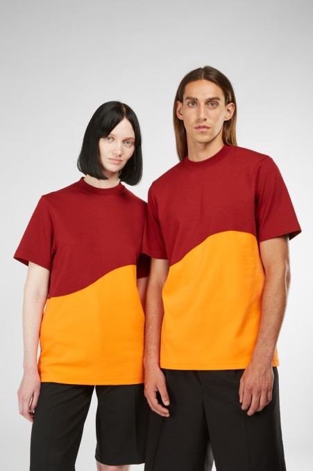T-shirt Weinrot Und Orange Unisex T-shirt Exklusiv Camper De