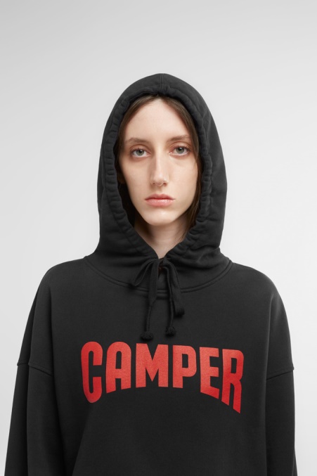 Hoodie Schwarzer Hoodie Mit Camper De Logo