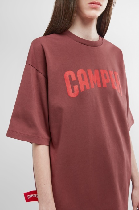 T-shirt Burgunderrotes T-shirt Mit Camper De Logo