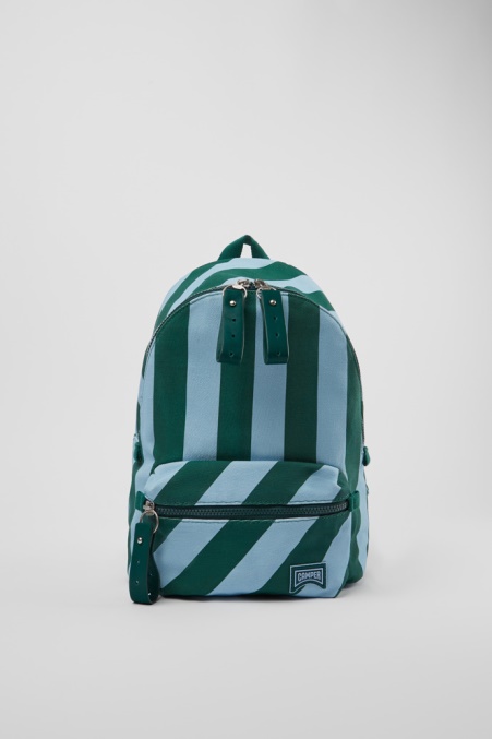 Camper De Design Ado Kleiner Rucksack Aus Recycelter Baumwolle In Blau Und Grün