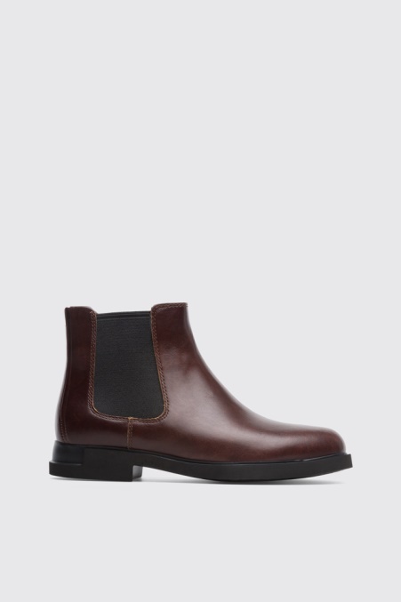 Design Iman Dunkelbraune Damenstiefelette Camper De