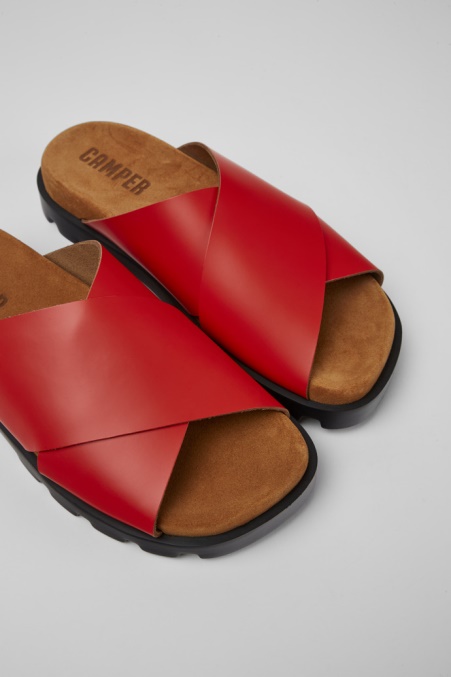 Exklusive Camper De Brutus Sandale Rote Ledersandalen Für Damen