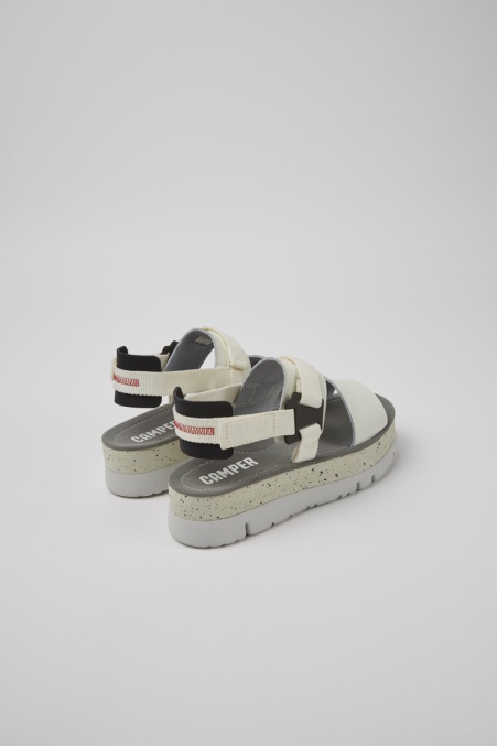 Oruga Up Weiße Und Schwarze Ledersandalen Für Damen Exklusiv Camper De