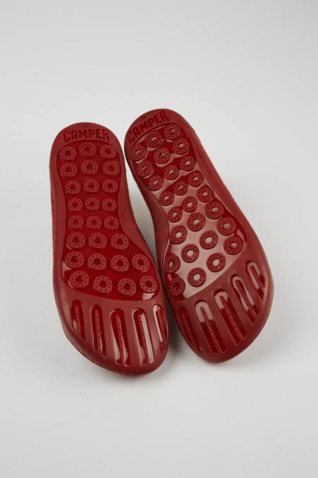 Exklusive Camper De Peu Weinrote Schuhe Aus Wolle Und Viskose Für Damen