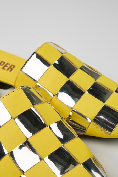 Camper De Design Casi Myra Gelb-silberne Schuhe Für Damen