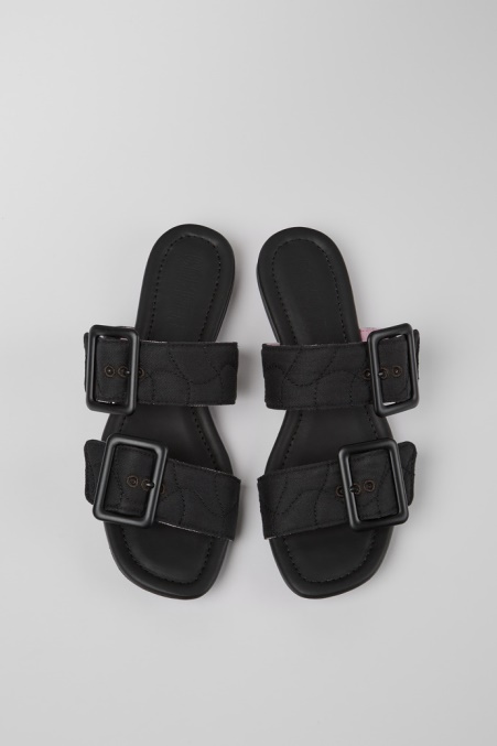 Exklusive Camper De Casi Myra Schwarze Recycelte Pet-sandalen Für Damen
