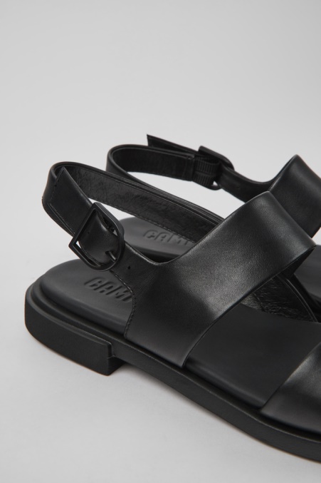 Camper De Edy Schwarze Ledersandalen Für Damen Neu Eingetroffen