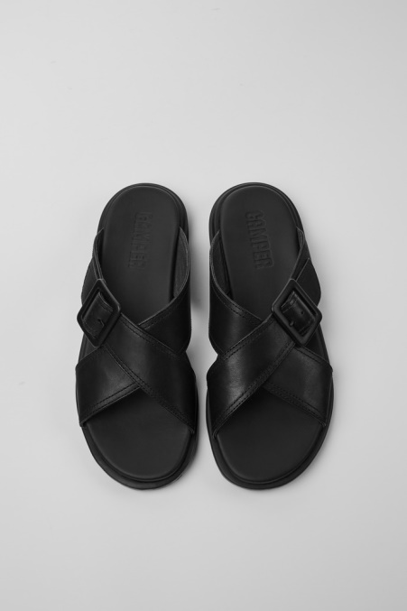 Edy Schwarze Ledersandalen Für Damen Exklusiv Camper De