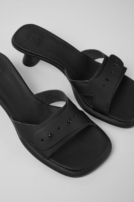 Dina Schwarze Ledersandalen Für Damen Exklusiv Camper De