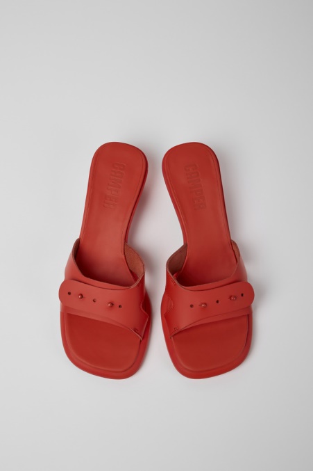 Exklusive Camper De Dina Rote Ledersandalen Für Damen