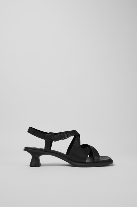 Design Dina Schwarze Ledersandalen Für Damen Camper De