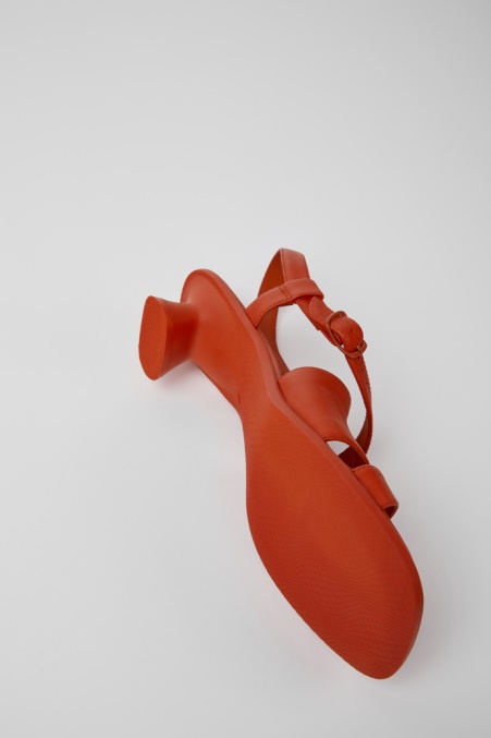 Camper De Design Dina Rote Ledersandalen Für Damen