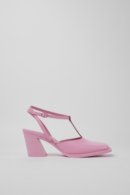 Exklusive Camper De Karole Rosa Leder T-bar Schuhe Für Damen