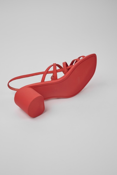 Design Meda Rote Ledersandalen Für Damen Camper De