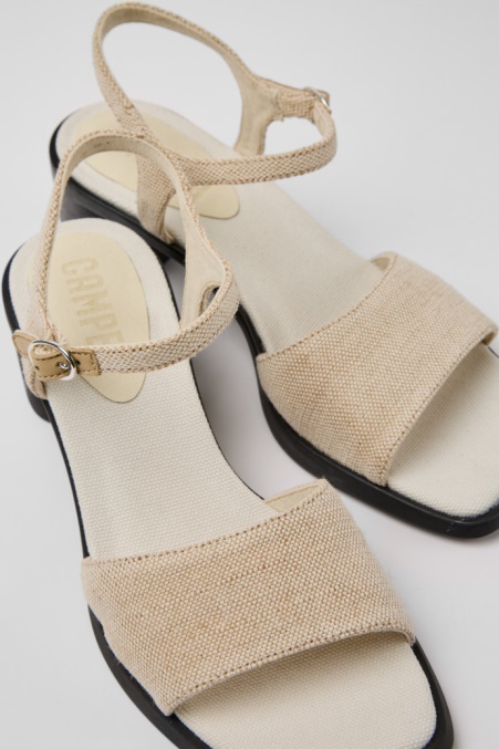 Meda Beige Sandalen Aus Recyceltem Hanf Und Baumwolle Für Damen Exklusiv Camper De