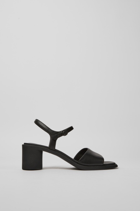 Camper De Design Meda Schwarze Ledersandalen Für Damen