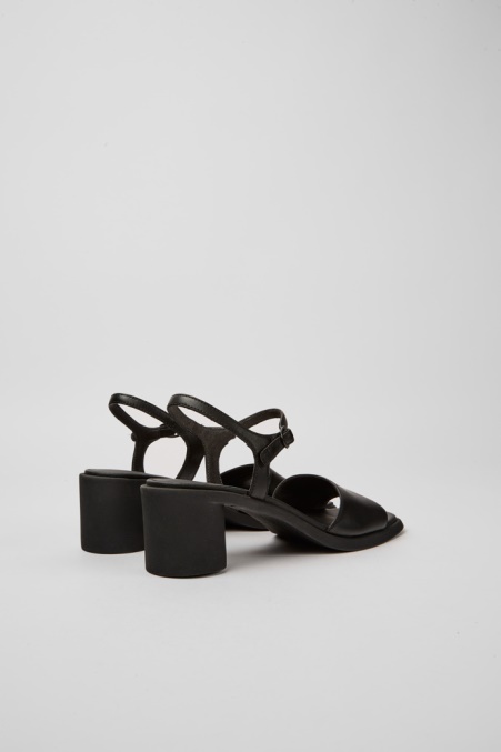 Camper De Design Meda Schwarze Ledersandalen Für Damen