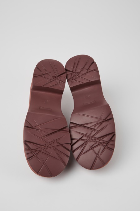 Exklusive Camper De Milah Weinrote Lederloafer Für Damen