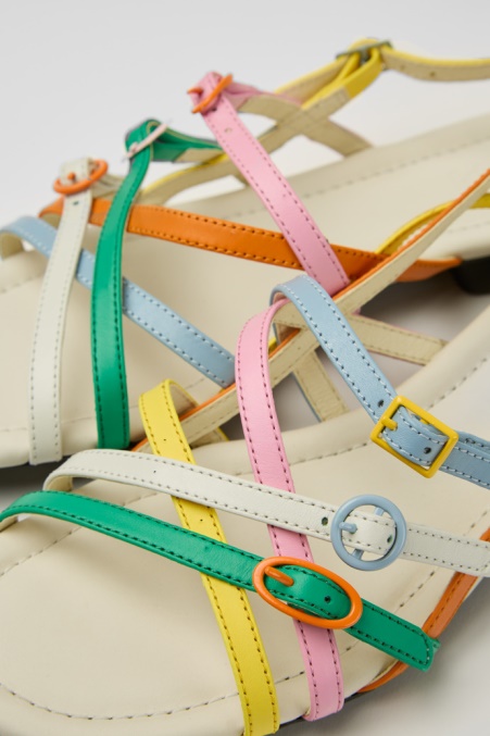 Twins Mehrfarbige Ledersandalen Für Damen Exklusiv Camper De