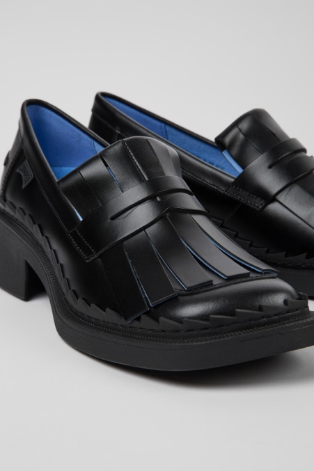 Exklusiver Camper De Taylor Schwarzer Lederloafer Für Damen