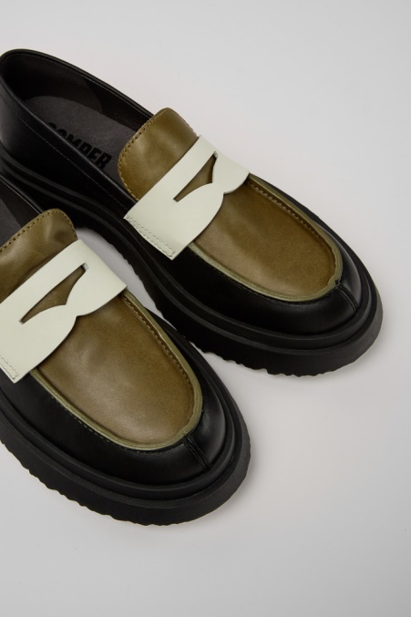 Walden Schwarz-weißer Loafer Für Damen Camper De Neu Eingetroffen