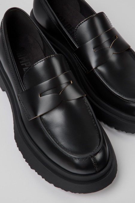 Walden Schwarze Lederloafer Für Damen Camper De Neu Eingetroffen
