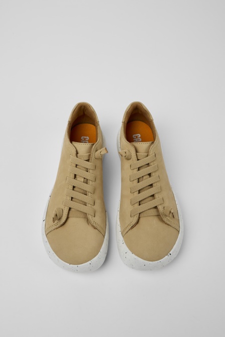 Exklusive Camper De Peu Stadium Beige Nubukturnschuhe Für Damen