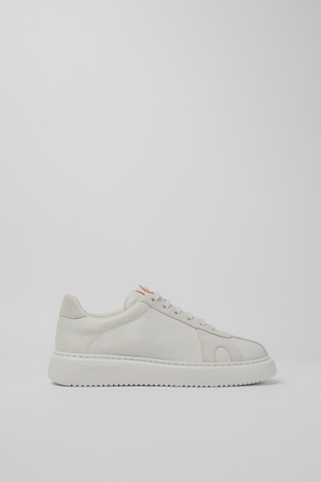 Camper De Design Runner K21 Weiße Ungefärbte Ledersneaker Für Damen