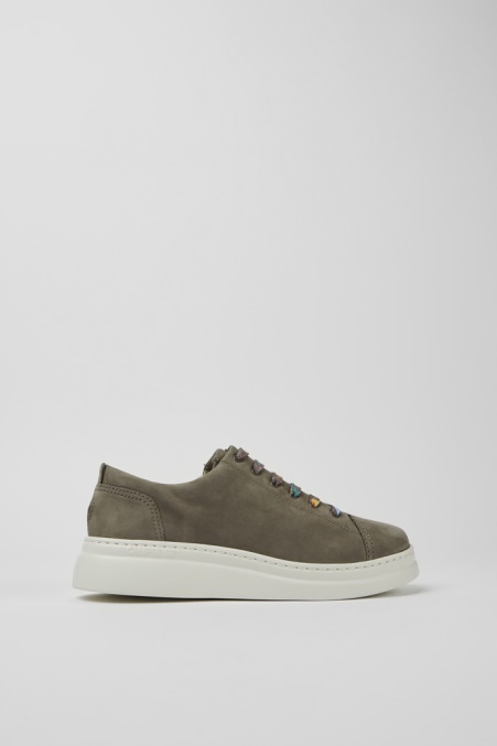 Runner Up Braun-grauer Nubuk Sneaker Für Damen Exklusiv Camper De
