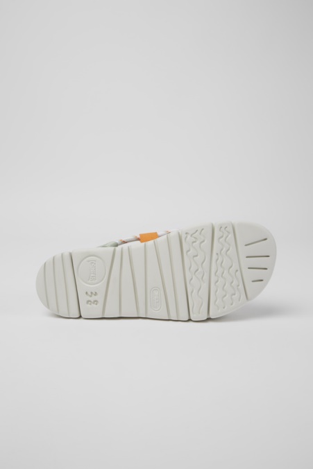 Camper De Design Oruga Weiß, Grün Und Orange Sandalen Für Damen