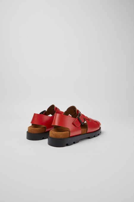 Camper De Design Brutus Sandale Rote Ledersandalen Für Damen